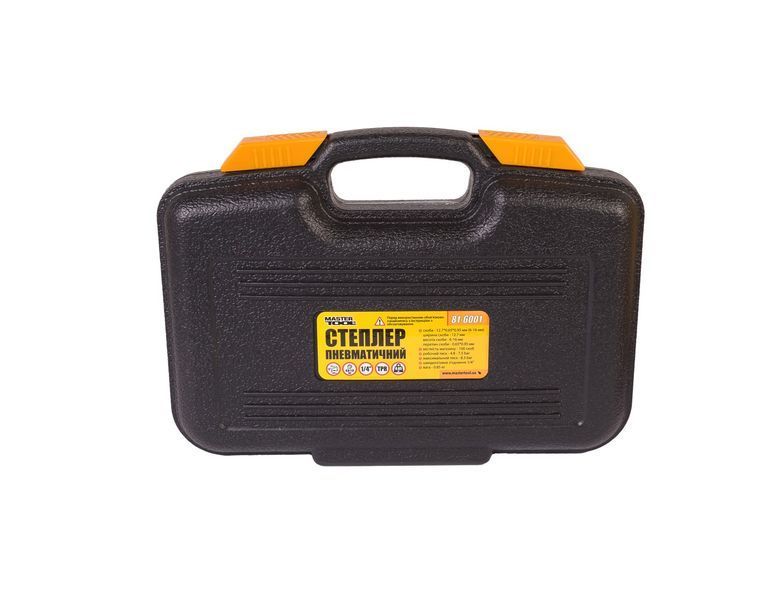 Степлер пневматичний MASTERTOOL скоба тип 80 (12,7x0,65x0,95 мм) 6&ndash;16 мм, 4,8&ndash;7,5 бар, у кейсі 81-6001 29157 фото