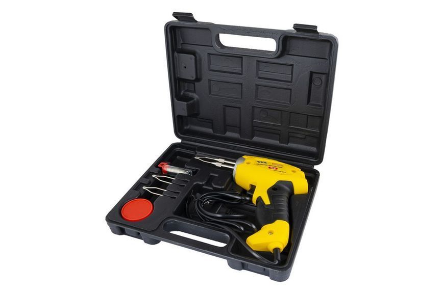 Паяльник імпульсний MASTERTOOL з трансформатором 100 Вт/220-240 V/50 Hz 0-400&deg;С LED пластиковий кейс/аксессуари 44-0000 27267 фото