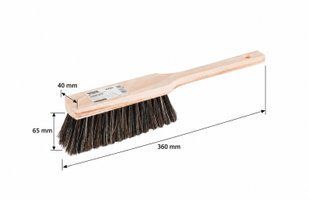 Щітка для змітання MASTERTOOL дерев'яна колодка 5-рядна 360х40х81/65 мм кінське волосся 14-6363 26073 фото
