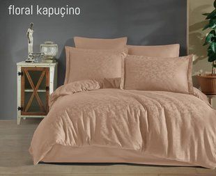Двоспальний Євро комплект Tivo Home Floral Capucino Жаккард 67748 фото