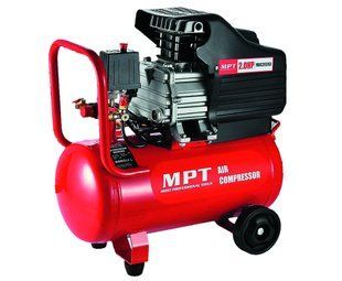 Компресор MPT PROFI 24 л 1500 Вт/2 к.с. 2850 об/хв 100 л/хв 8 атм 2 виходи мідна обмотка MAC20243 27640 фото
