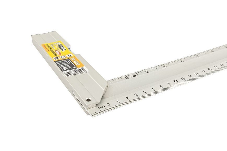 Кутник будівельний алюмінієвий MASTERTOOL 350 мм ручка Al з капсулою 0,5 мм/1м 30-4350 30295 фото