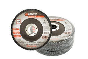 Диск шліфувальний пелюстковий конусний GRANITE ZIRCONIA Т29 зерно 36 125&times;22 мм 5 шт 8-32-036PC 32755 фото