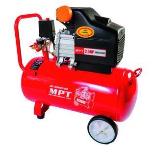 Компресор MPT PROFI 50 л 2000 Вт/2.5 к.с. 2850 об/хв 140 л/хв 8 атм 2 виходи мідна обмотка MAC25503 28025 фото