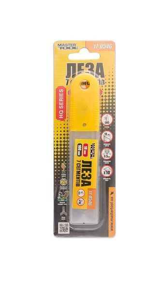 Лезо для будівельного ножа MASTERTOOL 18 мм 7 сегментів SK5 набір 10 шт 17-0546 27834 фото