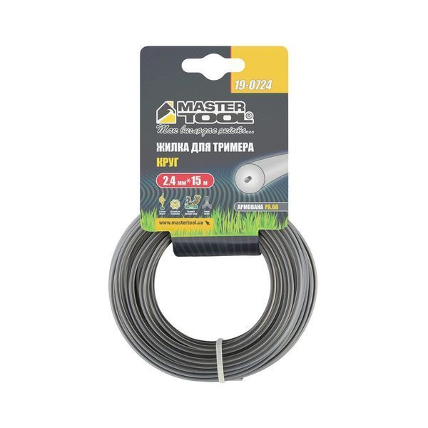 Жилка для тримера MASTERTOOL ROUND REINFORCED 2.4 мм &times; 15 м 19-0724 29944 фото