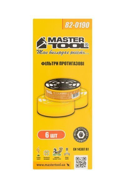 Фільтр змінний протигазовий MASTERTOOL EN 14387 A1 набір 6 шт 82-0190 32795 фото