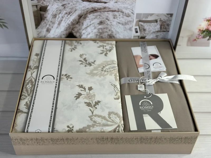 Двоспальний Євро комплект Romeo Home Linens Poplin 65960 фото