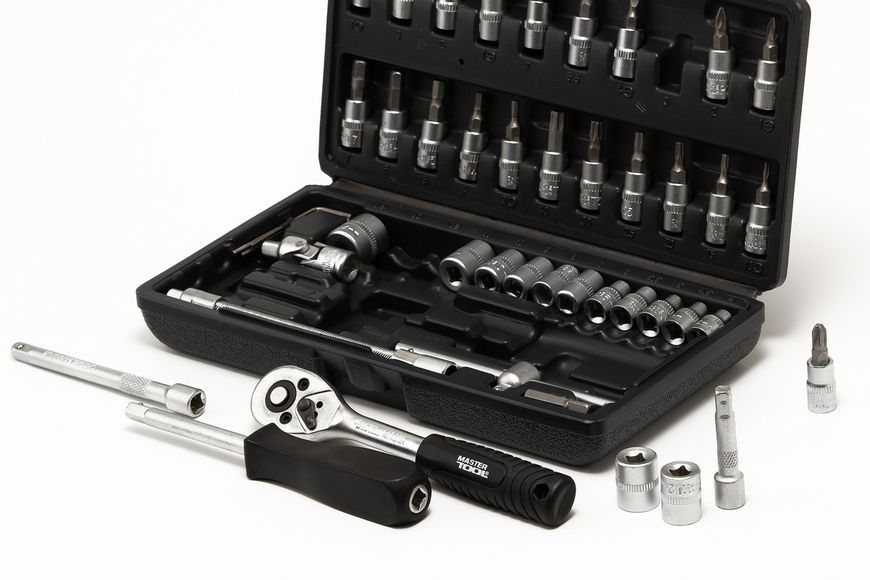 Набір інструментів MASTERTOOL &frac14;" 46 шт 4-14 мм кейс 78-6046 33111 фото