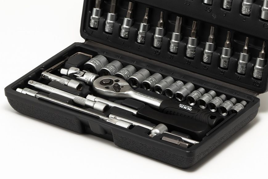 Набір інструментів MASTERTOOL &frac14;" 46 шт 4-14 мм кейс 78-6046 33111 фото