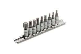 Набір головок торцевих з викрутковими насадками TORX MASTERTOOL &frac14;" T10-T60 CrV 9 шт 78-1400 29266 фото