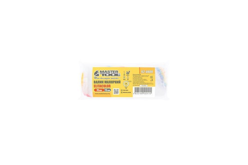 Валик малярський MASTERTOOL Elitacolor 70 x 15 x 11 мм, &Oslash; 6 мм 92-4800_Р 32901 фото