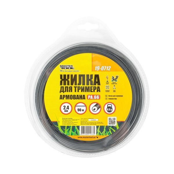 Жилка для тримера MASTERTOOL ROUND REINFORCED 2.4 мм &times; 90 м 19-0712 29947 фото