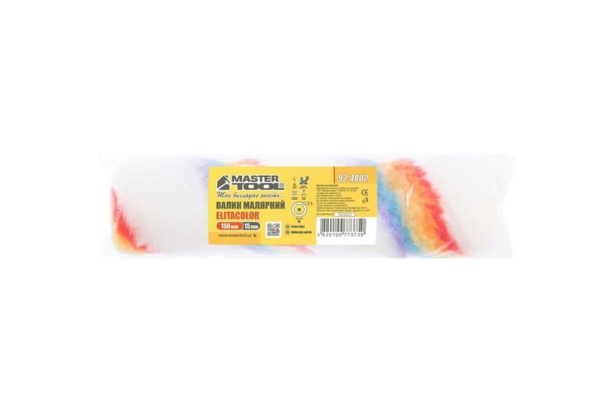Валик малярський MASTERTOOL Elitacolor 150 x 15 x 11 мм, &Oslash; 6 мм 92-4802 26340 фото