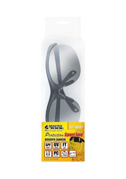 Окуляри відкриті MASTERTOOL SPORTLINE GREY захист від подряпин ANTI-SCRATCH регульовані дужки 82-0001 31725 фото