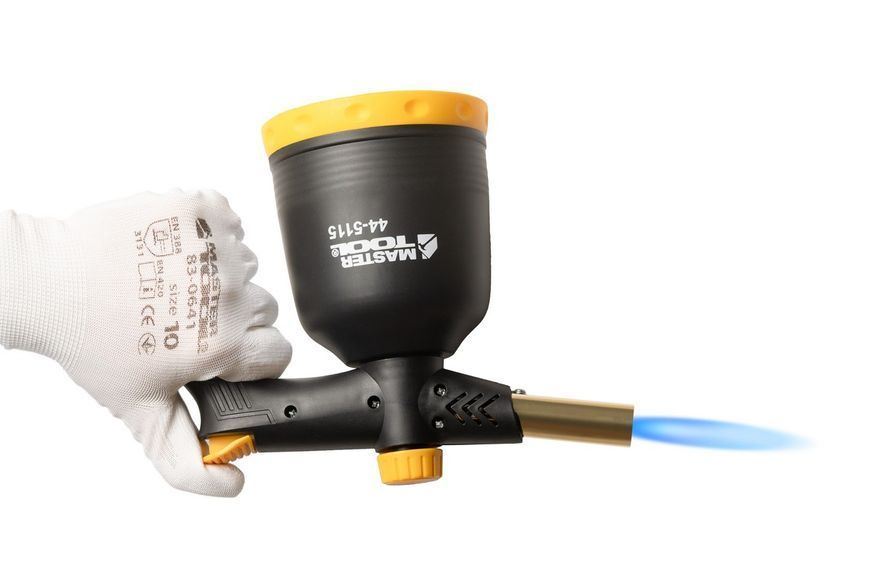 Лампа газова паяльна MASTERTOOL п'єзопідпал/обертання 360&deg; &Oslash; 20.2 мм/1300&deg;С 1.7 кВт 123 г/год 44-5115 33884 фото