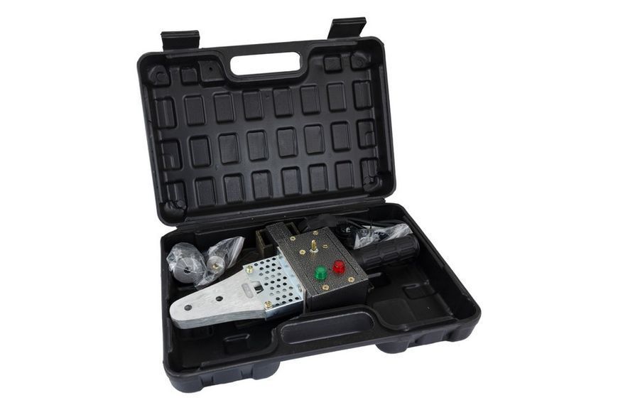 Паяльник для пластикових труб MASTERTOOL 20-32 мм 800 Вт/220 V/50 Hz 0-300&deg;С IP44 LED-індикація пластиковий кейс ППТ800 31034 фото