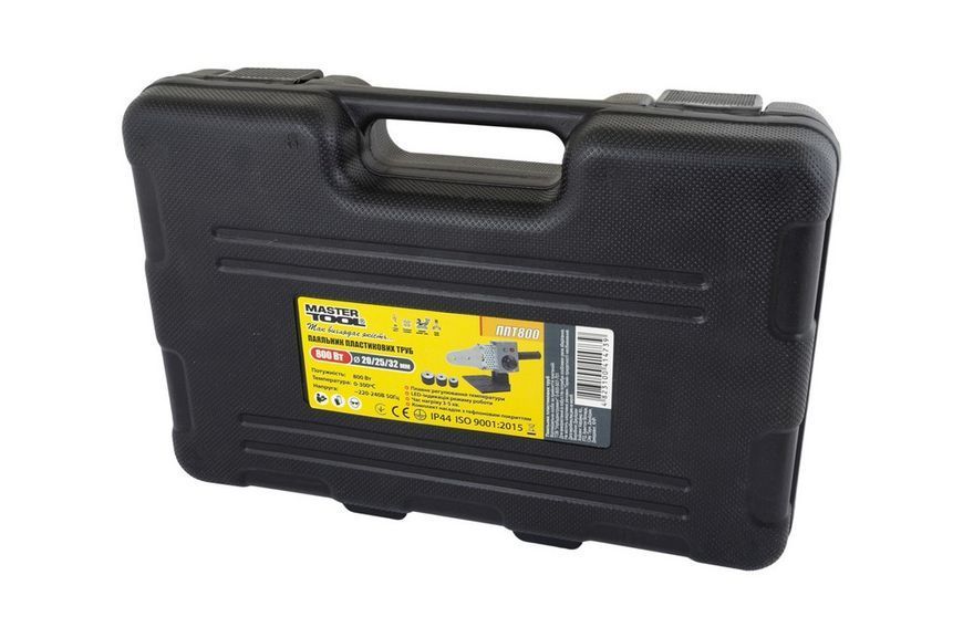 Паяльник для пластикових труб MASTERTOOL 20-32 мм 800 Вт/220 V/50 Hz 0-300&deg;С IP44 LED-індикація пластиковий кейс ППТ800 31034 фото