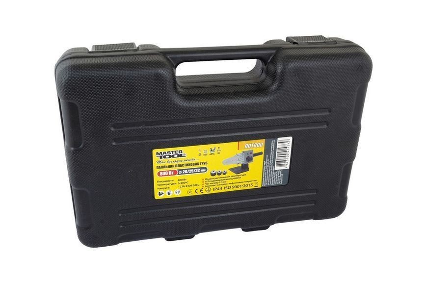 Паяльник для пластикових труб MASTERTOOL 20-32 мм 800 Вт/220 V/50 Hz 0-300&deg;С IP44 LED-індикація пластиковий кейс ППТ800 31034 фото