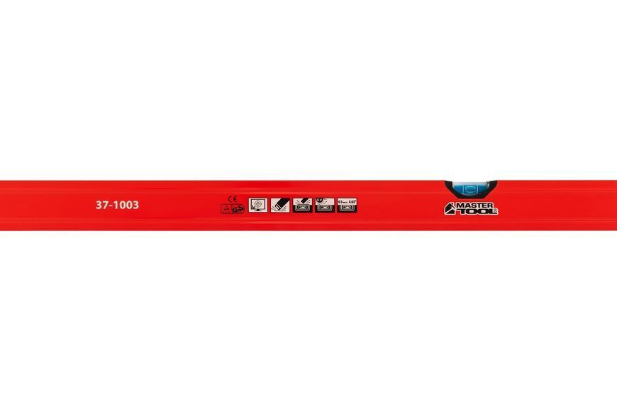 Рівень будівельний MASTERTOOL ПРОФІ 100 см, 2 капсули, фрезерована поверхня, жолоб для труб, точність 0,5 мм/м (0,03&deg;) 37-1003 26752 фото