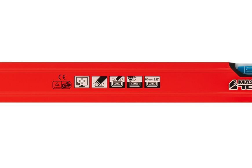 Рівень будівельний MASTERTOOL ПРОФІ 100 см, 2 капсули, фрезерована поверхня, жолоб для труб, точність 0,5 мм/м (0,03&deg;) 37-1003 26752 фото