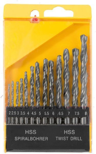 Набір свердл для металу MASTERTOOL 13 шт HSS WHITE 2-8 мм plastic box 11-0513 27518 фото