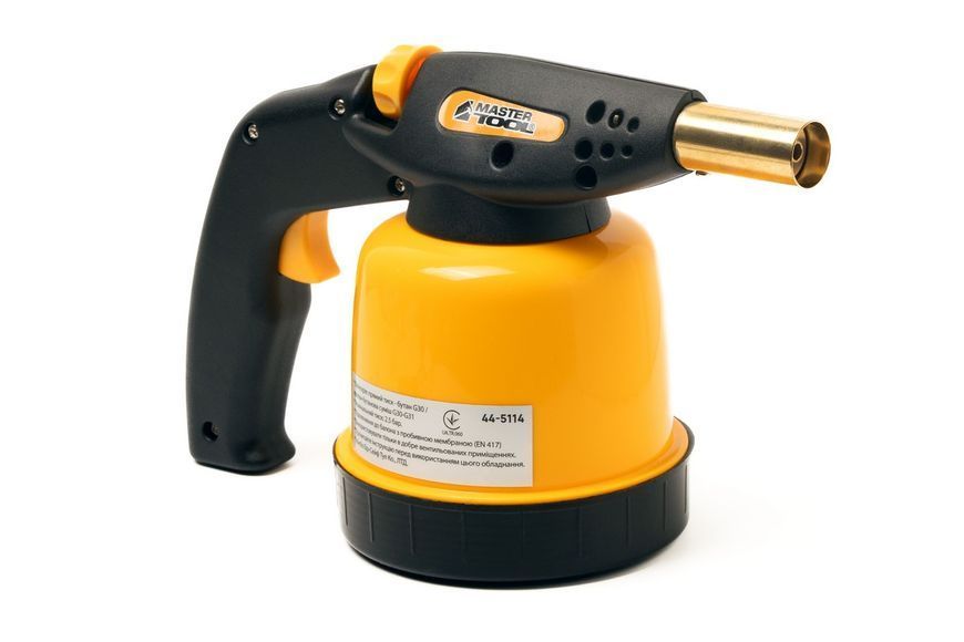 Лампа газова паяльна MASTERTOOL п'єзопідпал &Oslash; 20 мм/1300&deg;С 1.3 кВт 94.6 г/год 44-5114 33885 фото