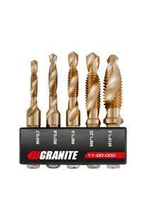 Набір свердел-мітчиків GRANITE HSS M4х0.7 мм/ M5х0.8 мм/ M6х1.0 мм/ M8х1.25 мм/ M10х1.5 мм DIN338 11-00-000 32313 фото