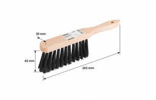 Щітка для змітання MASTERTOOL дерев'яна колодка 3-рядна 265х30х80/65 мм 14-6370 24406 фото