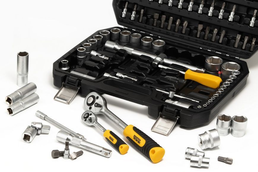 Набір інструментів MASTERTOOL &frac14;"&&frac12;" 94 шт 4-14 мм 10-32 мм CrV кейс з металевими замками 78-5094 25873 фото