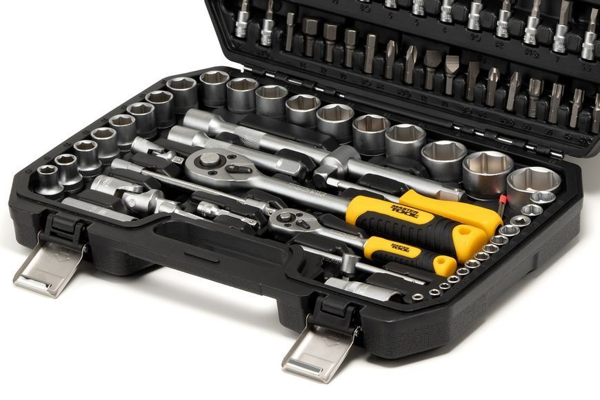 Набір інструментів MASTERTOOL &frac14;"&&frac12;" 94 шт 4-14 мм 10-32 мм CrV кейс з металевими замками 78-5094 25873 фото