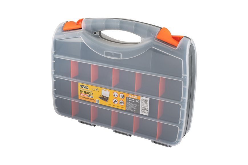 Органайзер двосторонній MASTERTOOL з ручкою 15" 380х290х80 мм 30 секцій 79-3130 26114 фото