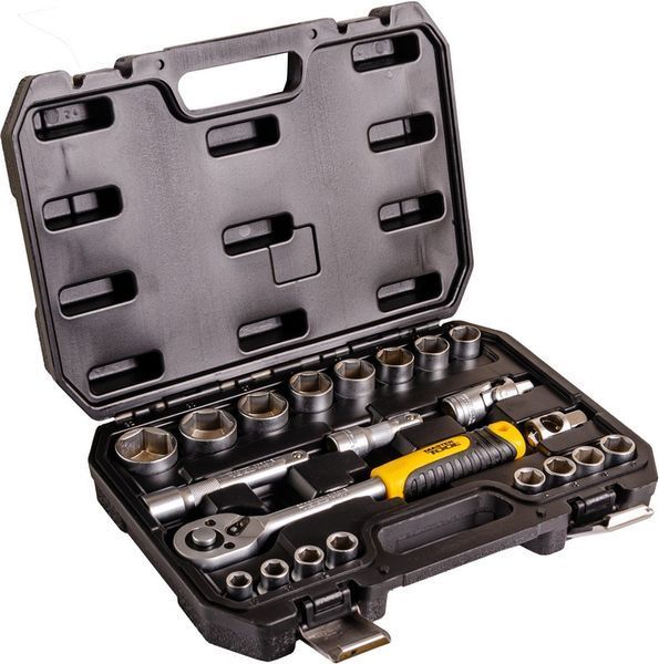 Набір головок 1/2" 10&ndash;32 мм, CrV, тріскачка 72Т, 21 шт MASTERTOOL 78-4021 29273 фото