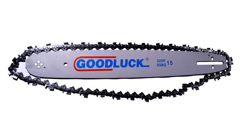 Шина и цепь. Комплект GoodLuck на 40 размер, 64 звена, 32 режущих зуба 1562 фото