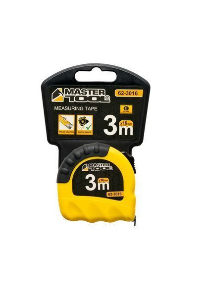 Рулетка MASTERTOOL "Shiftlock" 3 м&times;16 мм фіксатор полотна нейлонове покриття 62-3016 25539 фото