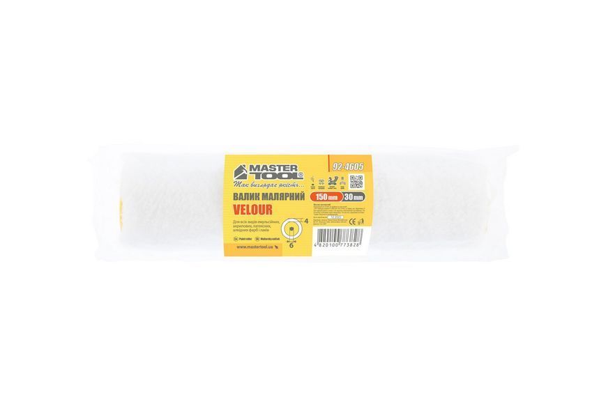 Валик малярський MASTERTOOL Velour 150 x 30 x 4 мм, &Oslash; 6 мм 92-4605 27199 фото
