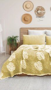 Муслінове покривало Saheser Forest Sari 240х260 см+2 наволочки 50х70 см 56398 фото