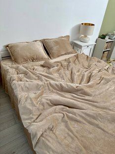 Двоспальний Євро комплект Dushka Cozy Bej Мікрофібра Плюш 51171 фото