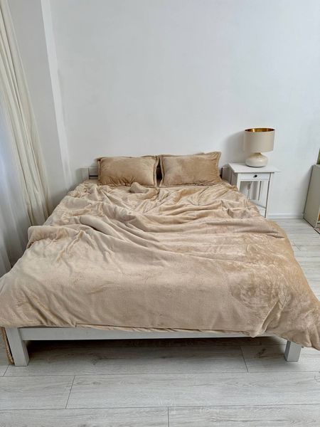 Двоспальний Євро комплект Dushka Cozy Bej Мікрофібра Плюш 51171 фото