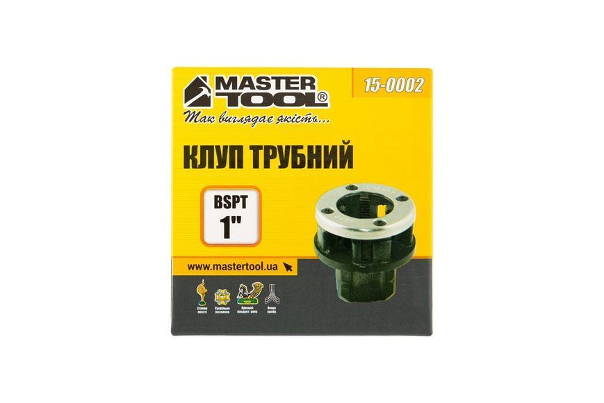 Клуп трубний для нарізання різьби MASTERTOOL BSPT 1" 15-0002 24729 фото