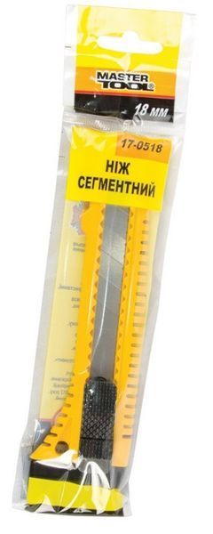 Ніж будівельний MASTERTOOL з відламним лезом 18 мм кнопковий фіксатор 17-0518 25308 фото