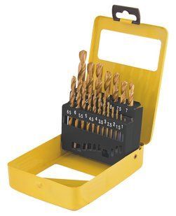 Набір свердл для металу MASTERTOOL 19 шт HSS ТИТАН 1-10 мм metal box 11-0319 26329 фото