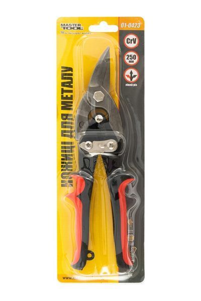 Ножиці для металу MASTERTOOL CrV 250 мм лівий різ 01-0423 26126 фото