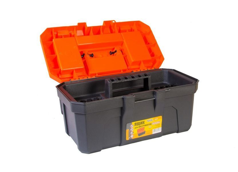 Скриня для інструментів MASTERTOOL з пластиковими замками 16" 410х230х205 мм 79-6026 26582 фото