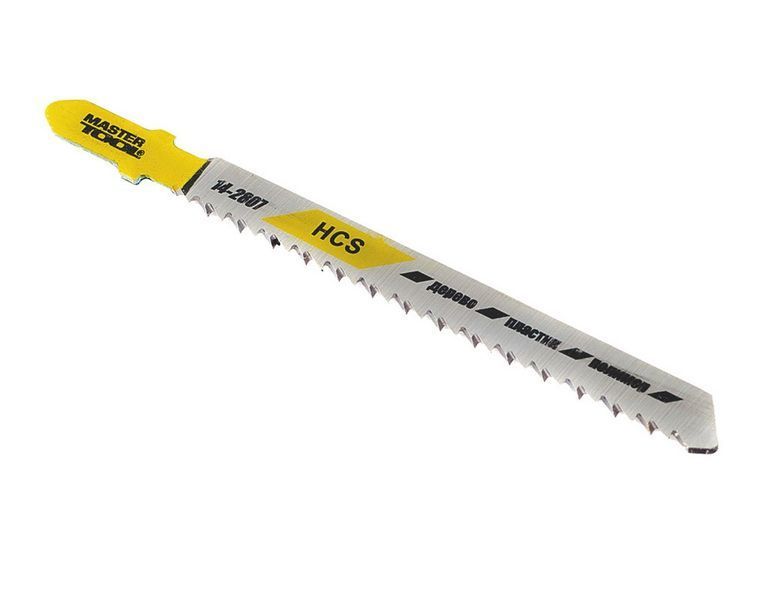 Полотно пильне для лобзика MASTERTOOL T101BR 5 шт дерево/пластик чистий прямий різ/реверс 10TPI/100 мм 14-2807 26583 фото
