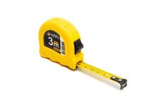 Рулетка MASTERTOOL 3 м&times;13 мм фіксатор полотна кнопка STOP протиковзний гачок 12 шт SHOWBOX 65-2103PC 33968 фото