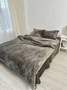 Двоспальний Євро комплект Dushka Holiday Dark Gri Мікрофібра Плюш 51159 фото