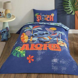 Підлітковий комплект Disney TAC Stitch Aloha Ранфорс / простирадло на резинці 66319 фото
