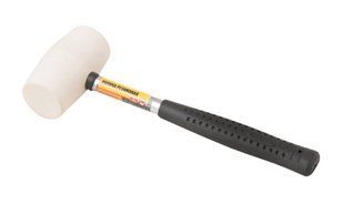 Киянка гумова MASTERTOOL 40 мм 225 г металева рукоятка біла 02-1310 28145 фото