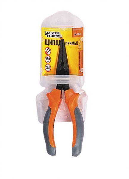 Щипці прямі MASTERTOOL 160 мм фосфатовані С50/HRC 55~65 25-2160 26809 фото